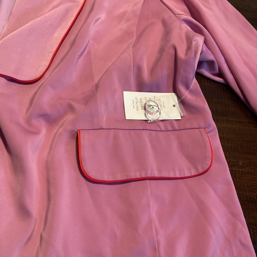 Eloquii Pink Blazer with Contrast Trim - Picture 5 of 9